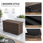 260 Gallon Capacity Outdoor Wicker Storage Box PE Wicker with Aluminum Frame (PA-3256B) - Direct Wicker