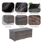 260 Gallon Capacity Outdoor Wicker Storage Box PE Wicker with Aluminum Frame (PA - 3256B) - Direct Wicker
