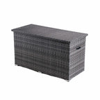 260 Gallon Capacity Outdoor Wicker Storage Box PE Wicker with Aluminum Frame (PA-3256B) - Direct Wicker