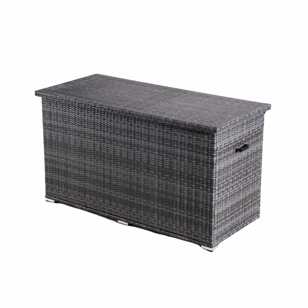 260 Gallon Capacity Outdoor Wicker Storage Box PE Wicker with Aluminum Frame (PA-3256B) - Direct Wicker