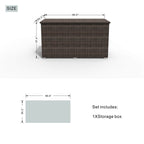 260 Gallon Capacity Outdoor Wicker Storage Box PE Wicker with Aluminum Frame (PA - 3256B) - Direct Wicker