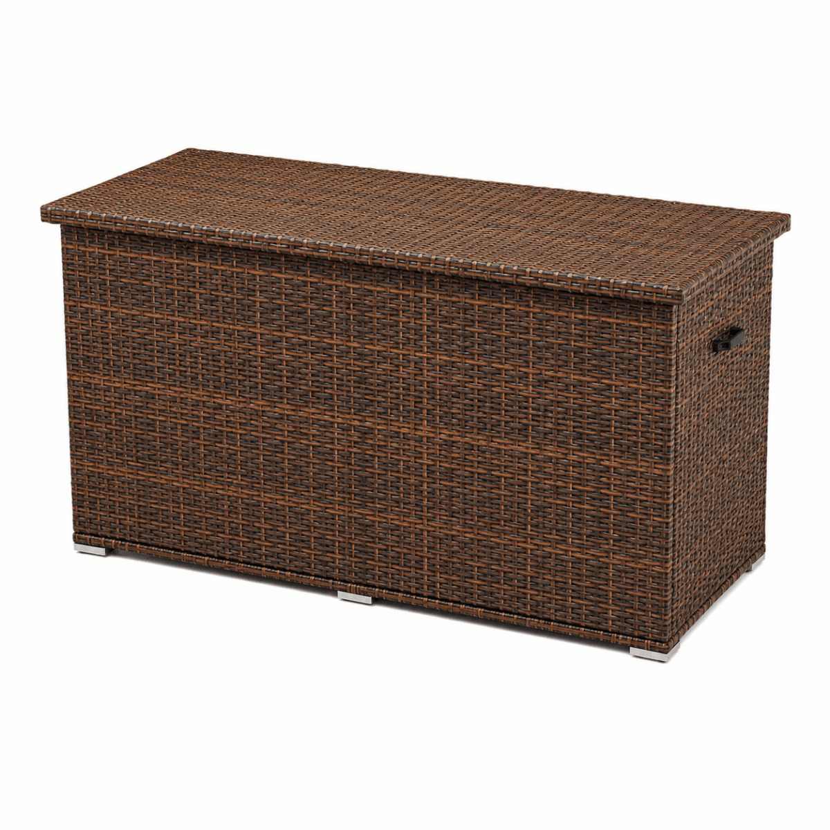 260 Gallon Capacity Outdoor Wicker Storage Box PE Wicker with Aluminum Frame (PA-3256B) - Direct Wicker