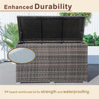 260 Gallon Capacity Outdoor Wicker Storage Box PE Wicker with Aluminum Frame (PA - 3256B) - Direct Wicker