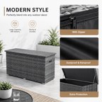 260 Gallon Capacity Outdoor Wicker Storage Box PE Wicker with Aluminum Frame (PA-3256B) - Direct Wicker