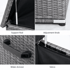 260 Gallon Capacity Outdoor Wicker Storage Box PE Wicker with Aluminum Frame (PA-3256B) - Direct Wicker