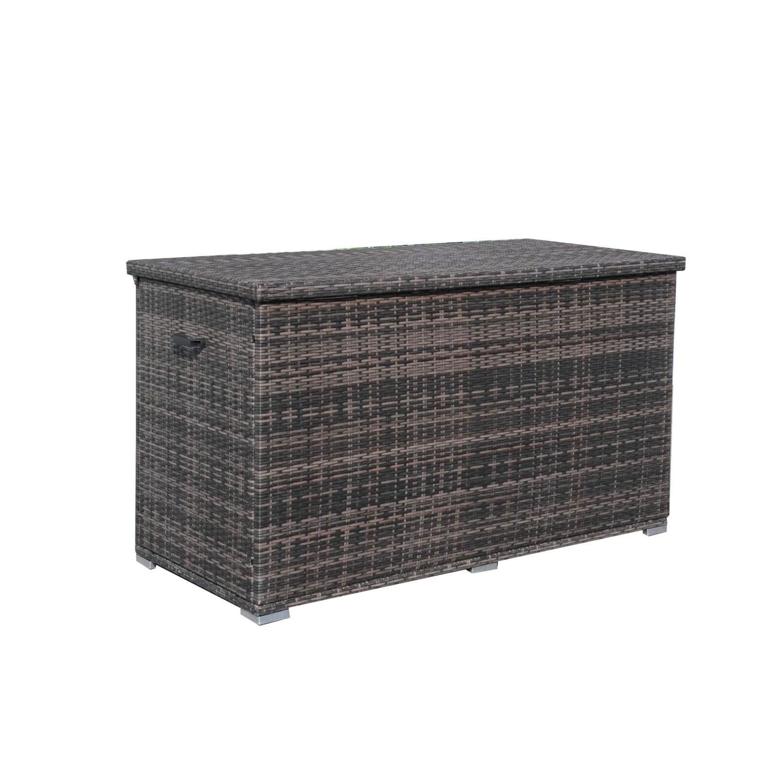 260 Gallon Capacity Outdoor Wicker Storage Box PE Wicker with Aluminum Frame (PA - 3256B) - Direct Wicker