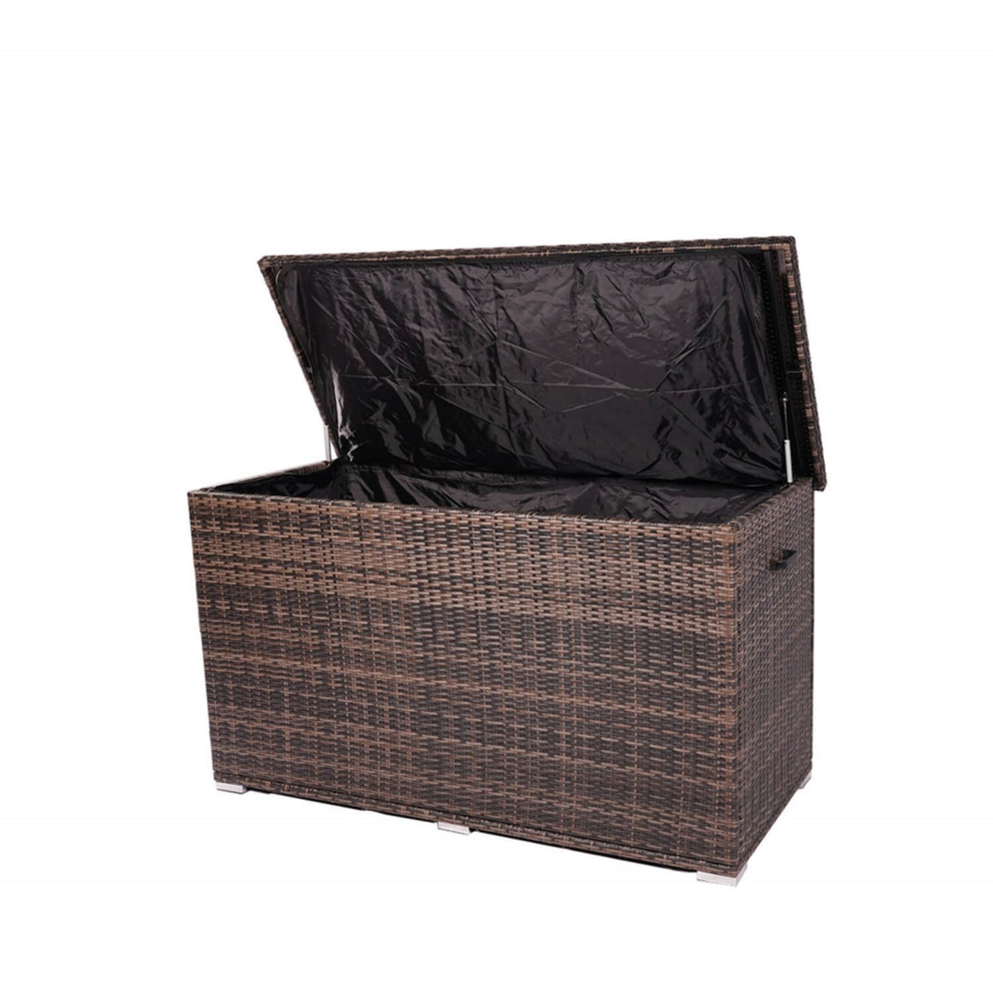 260 Gallon Capacity Outdoor Wicker Storage Box PE Wicker with Iron Frame (PA-3256-I) - Direct Wicker