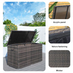 260 Gallon Capacity Outdoor Wicker Storage Box PE Wicker with Iron Frame (PA-3256-I) - Direct Wicker