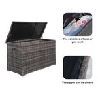 260 Gallon Capacity Outdoor Wicker Storage Box PE Wicker with Iron Frame (PA-3256-I) - Direct Wicker