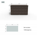 260 Gallon Capacity Outdoor Wicker Storage Box PE Wicker with Iron Frame (PA-3256-I) - Direct Wicker