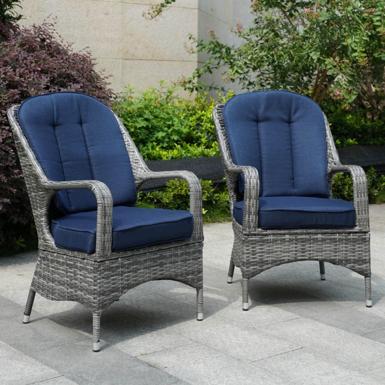 Blue Cushion Covers for a Set of Patio Chair (PAC-009-Cover)