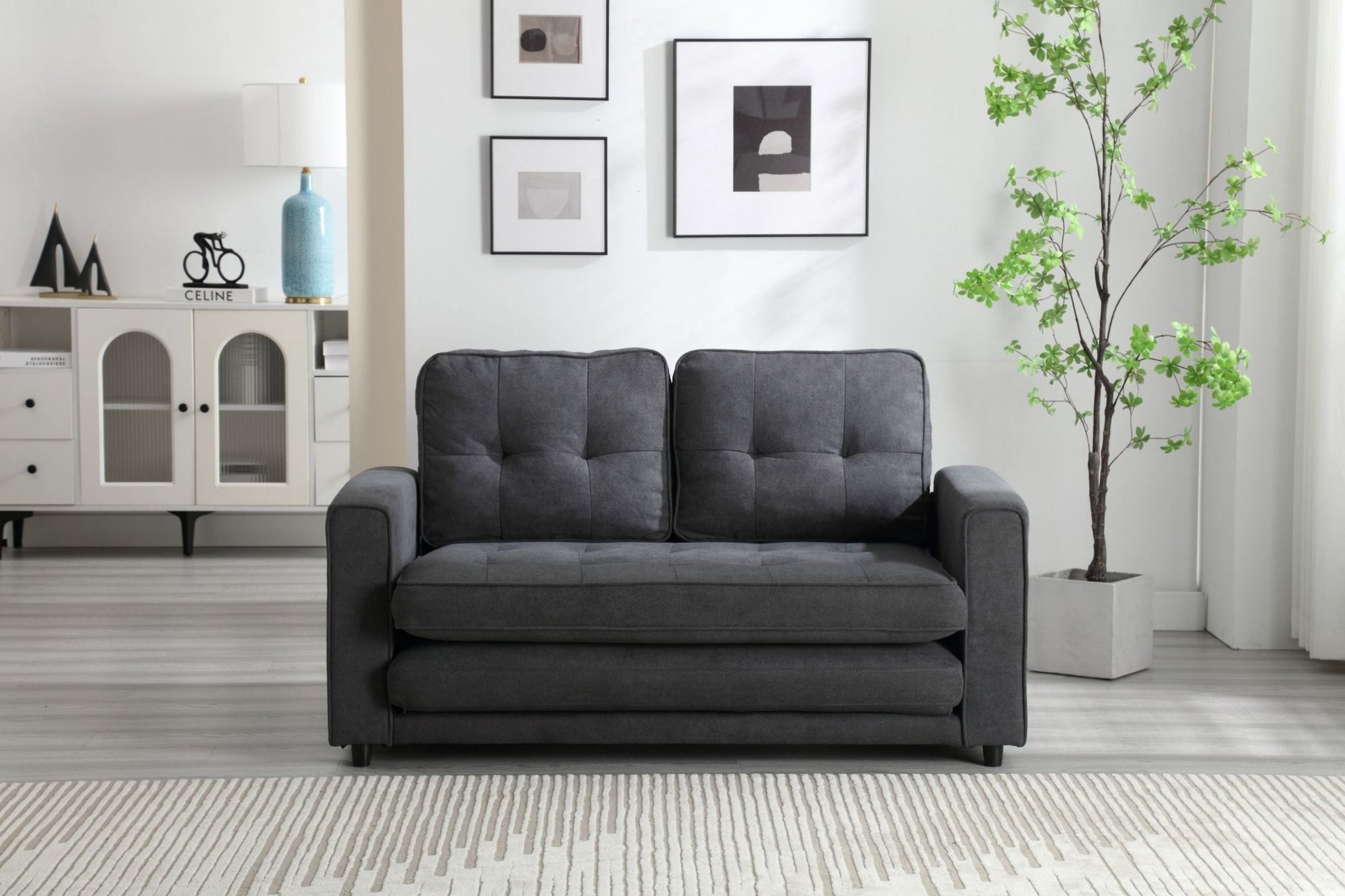 3 Fold Sofa, Convertible Futon Couch sleeper sofabed, Space saving loveseat (W1628118503) - Direct Wicker