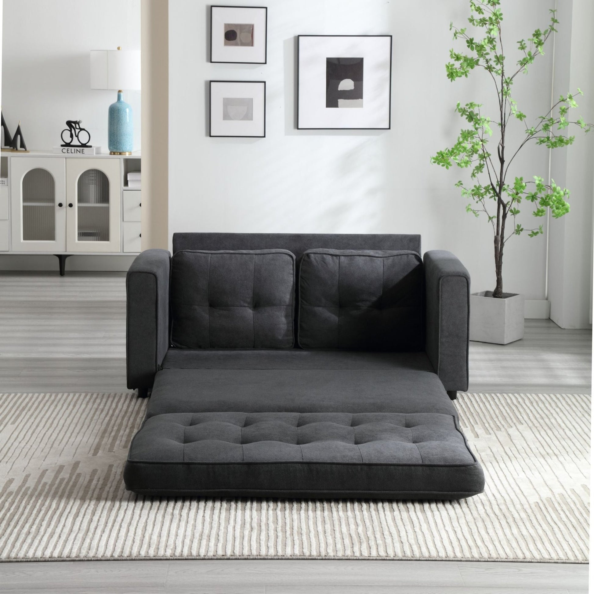 3 Fold Sofa, Convertible Futon Couch sleeper sofabed, Space saving loveseat (W1628118503) - Direct Wicker