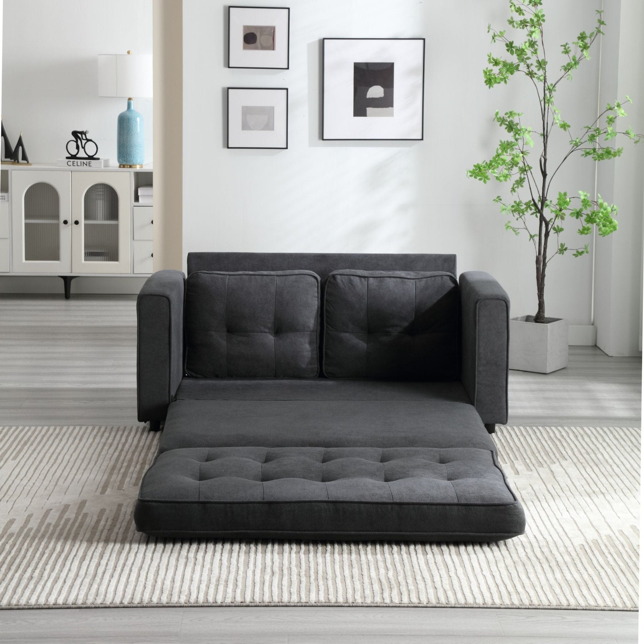 3 Fold Sofa, Convertible Futon Couch sleeper sofabed, Space saving loveseat (W1628118503) - Direct Wicker