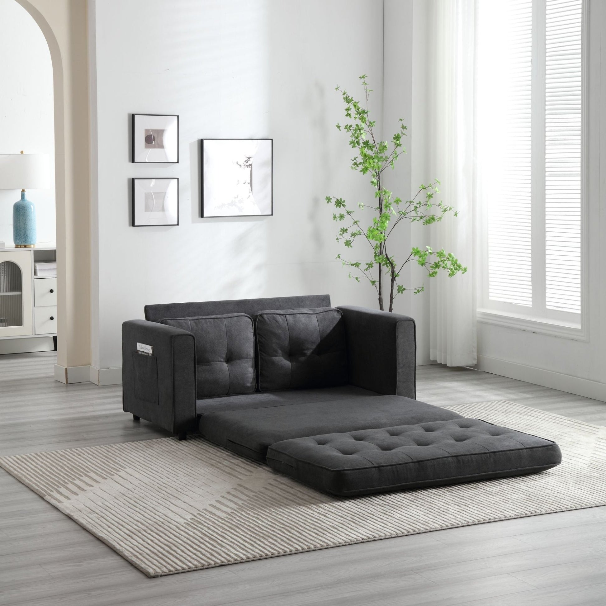 3 Fold Sofa, Convertible Futon Couch sleeper sofabed, Space saving loveseat (W1628118503) - Direct Wicker