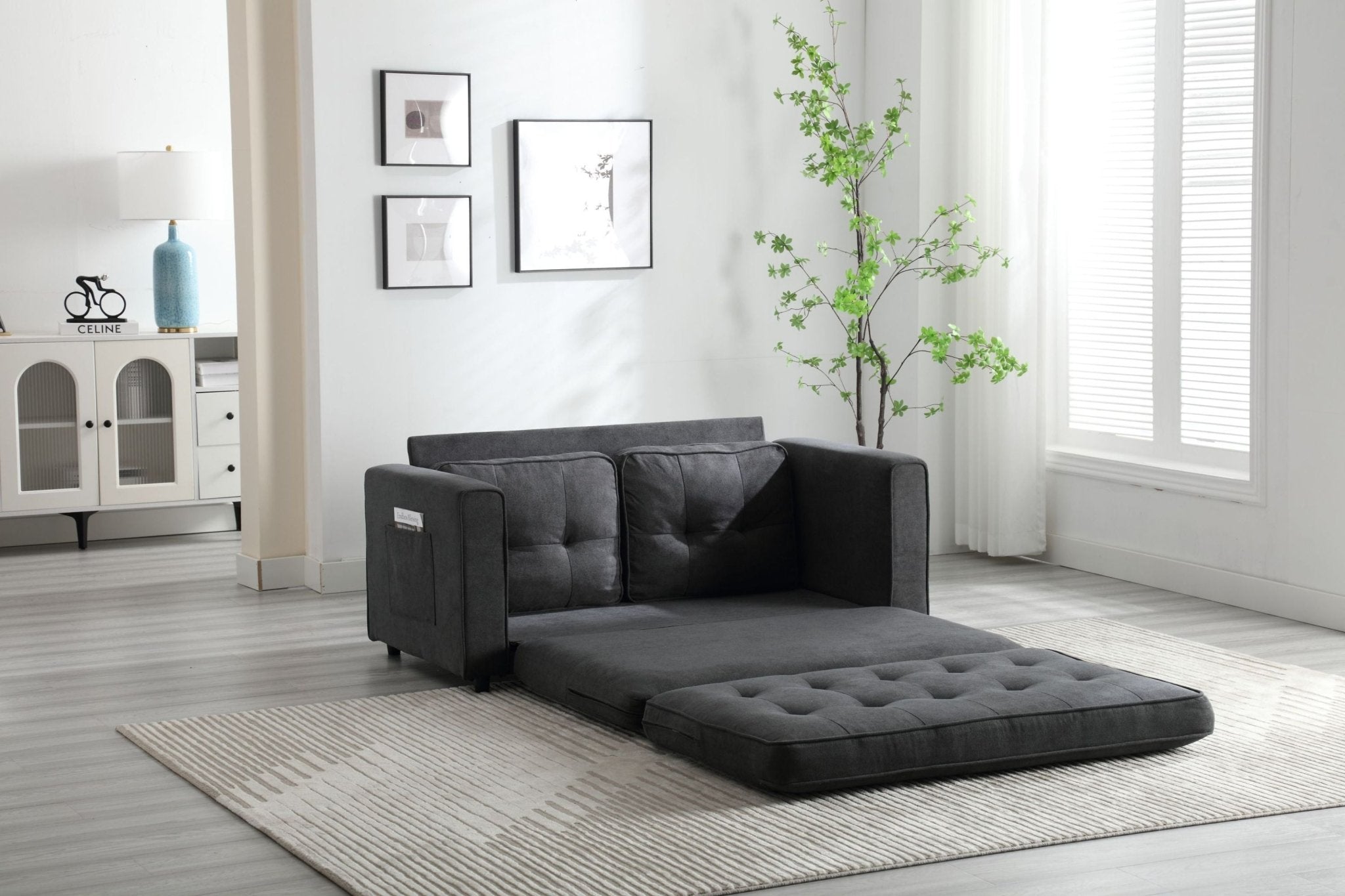 3 Fold Sofa, Convertible Futon Couch sleeper sofabed, Space saving loveseat (W1628118503) - Direct Wicker