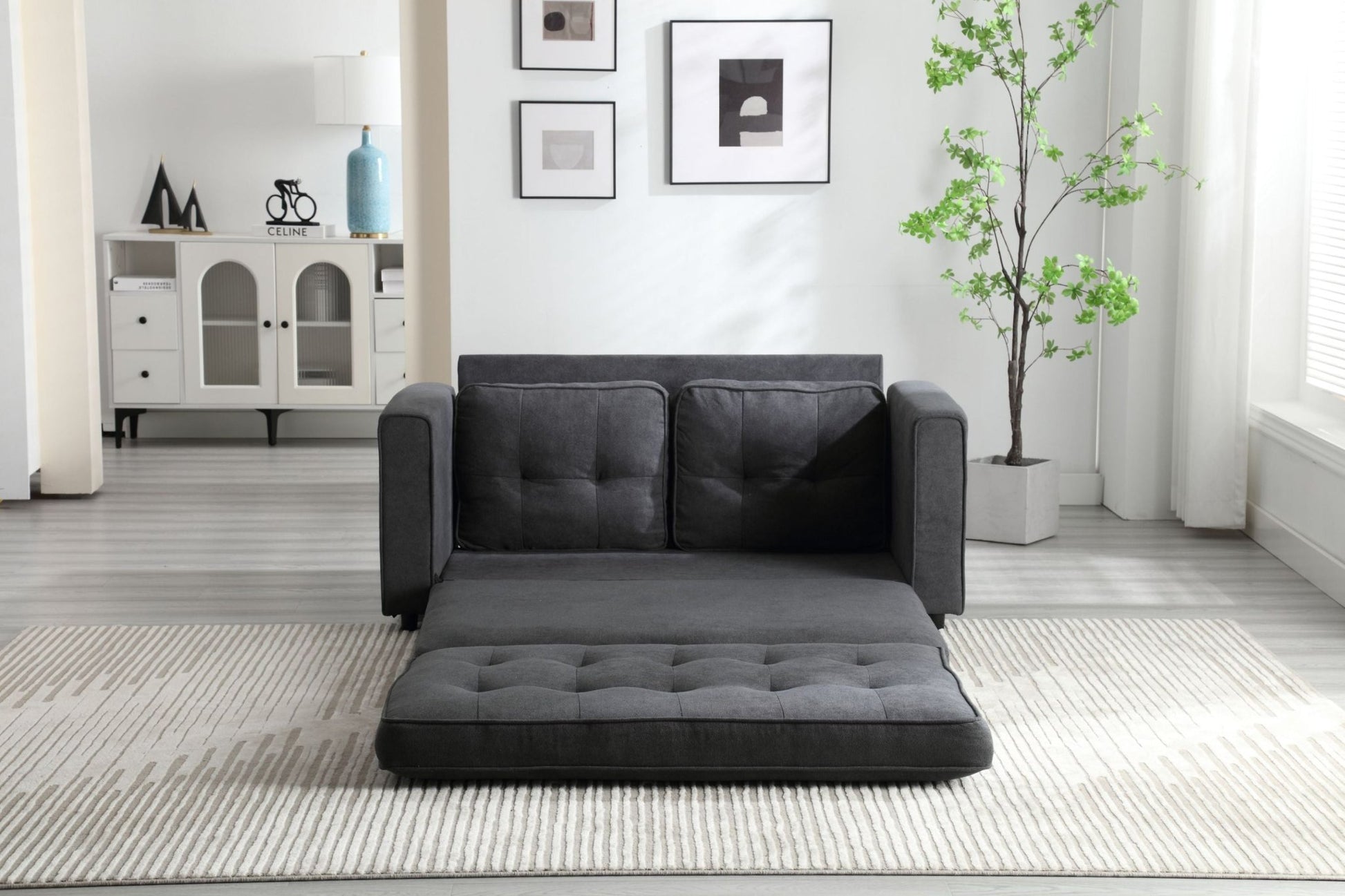 3 Fold Sofa, Convertible Futon Couch sleeper sofabed, Space saving loveseat (W1628118503) - Direct Wicker