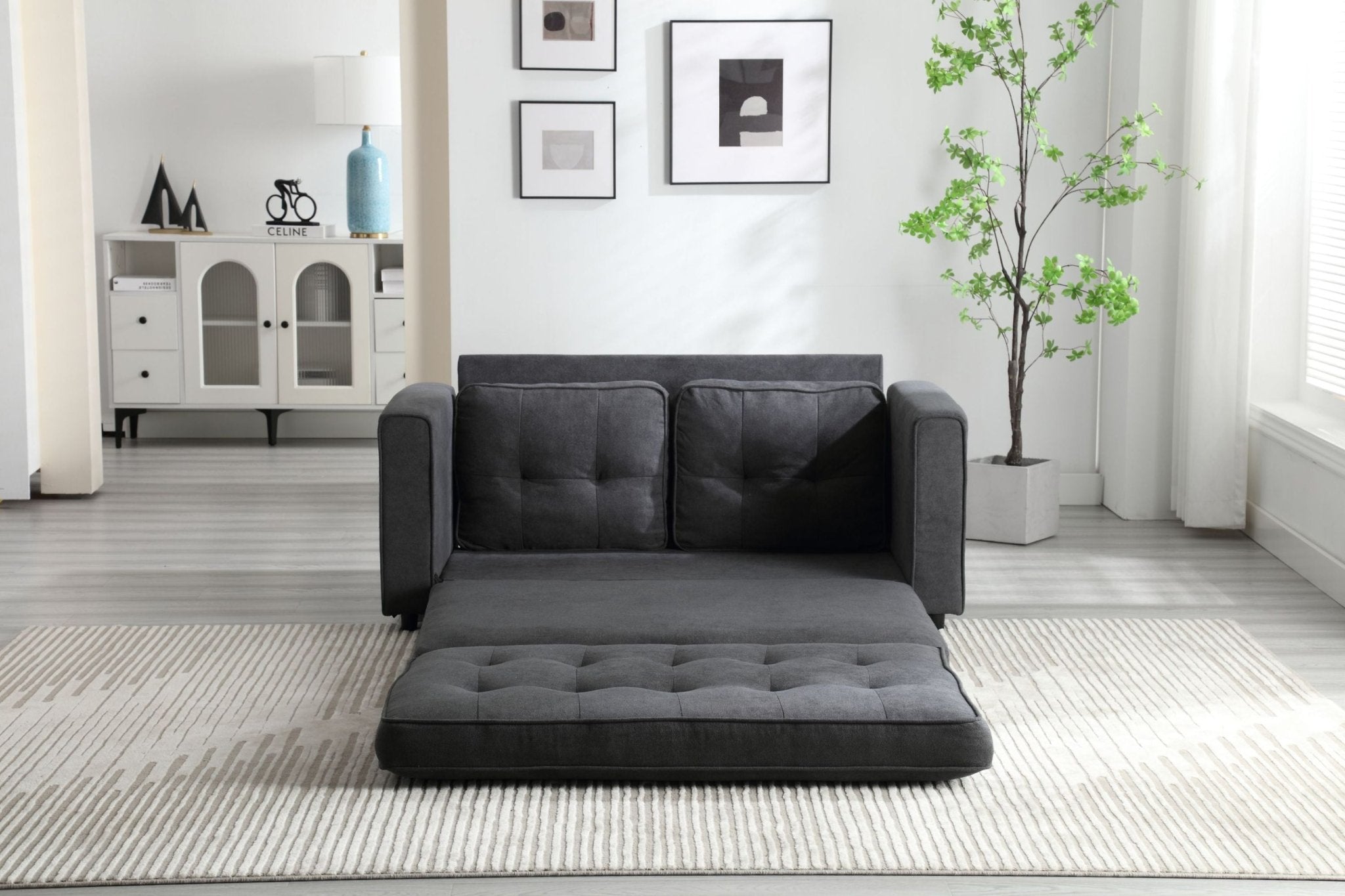 3 Fold Sofa, Convertible Futon Couch sleeper sofabed, Space saving loveseat (W1628118503) - Direct Wicker