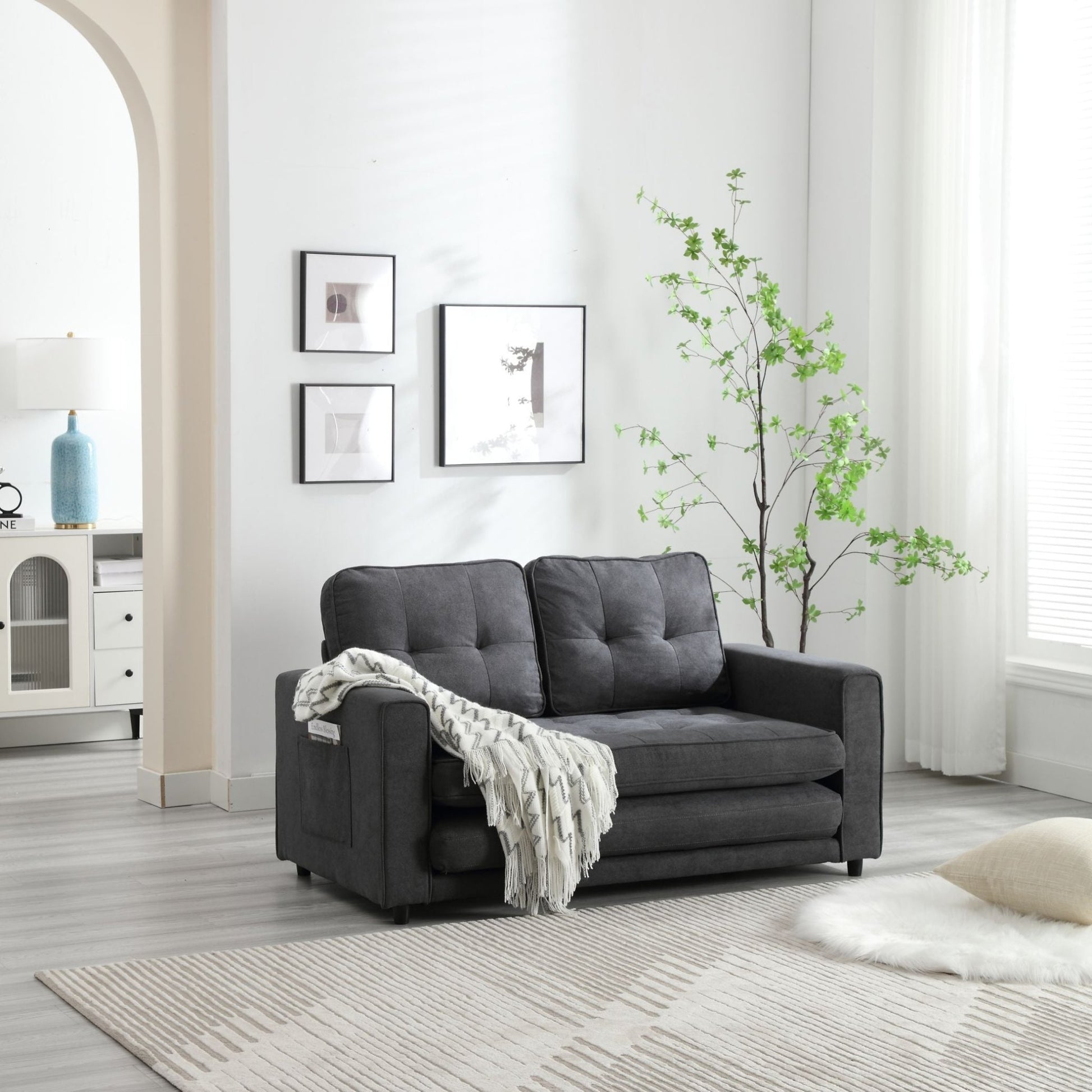 3 Fold Sofa, Convertible Futon Couch sleeper sofabed, Space saving loveseat (W1628118503) - Direct Wicker