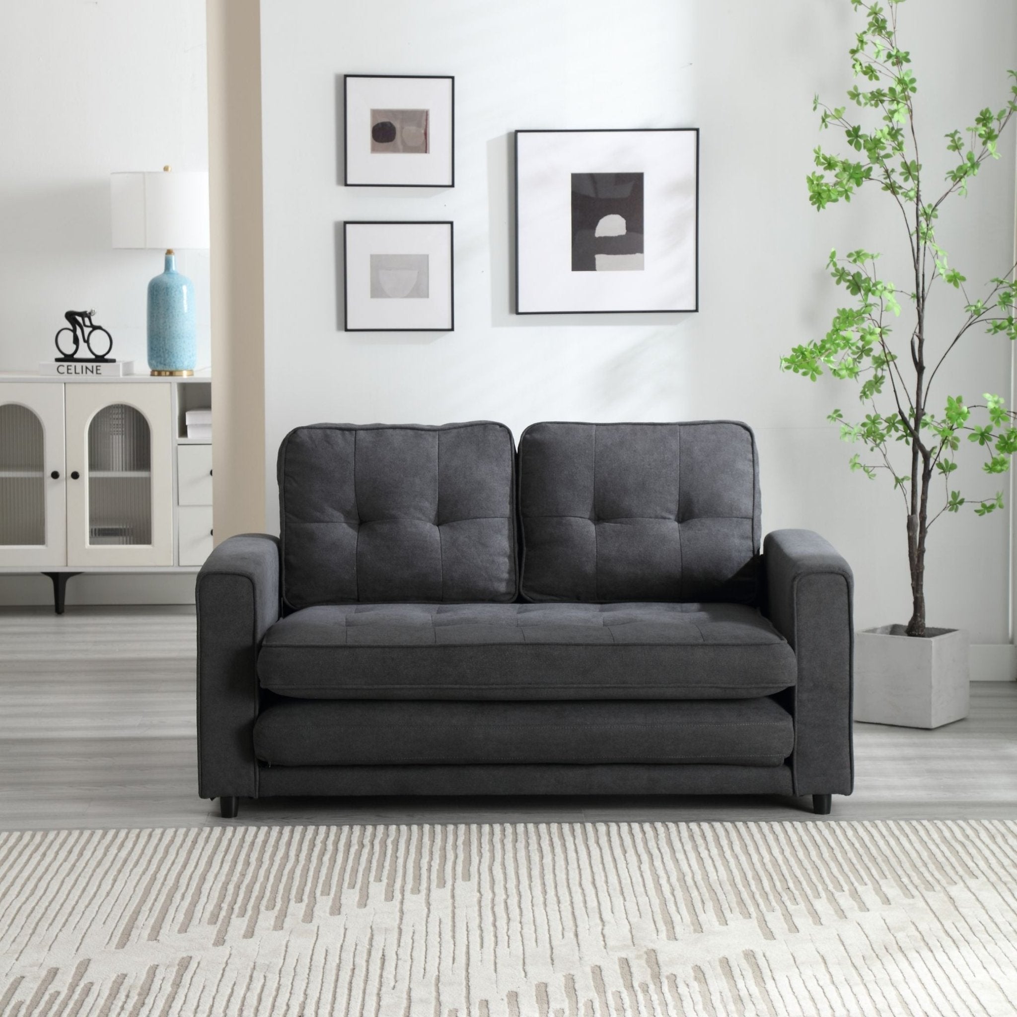 3 Fold Sofa, Convertible Futon Couch sleeper sofabed, Space saving loveseat (W1628118503) - Direct Wicker