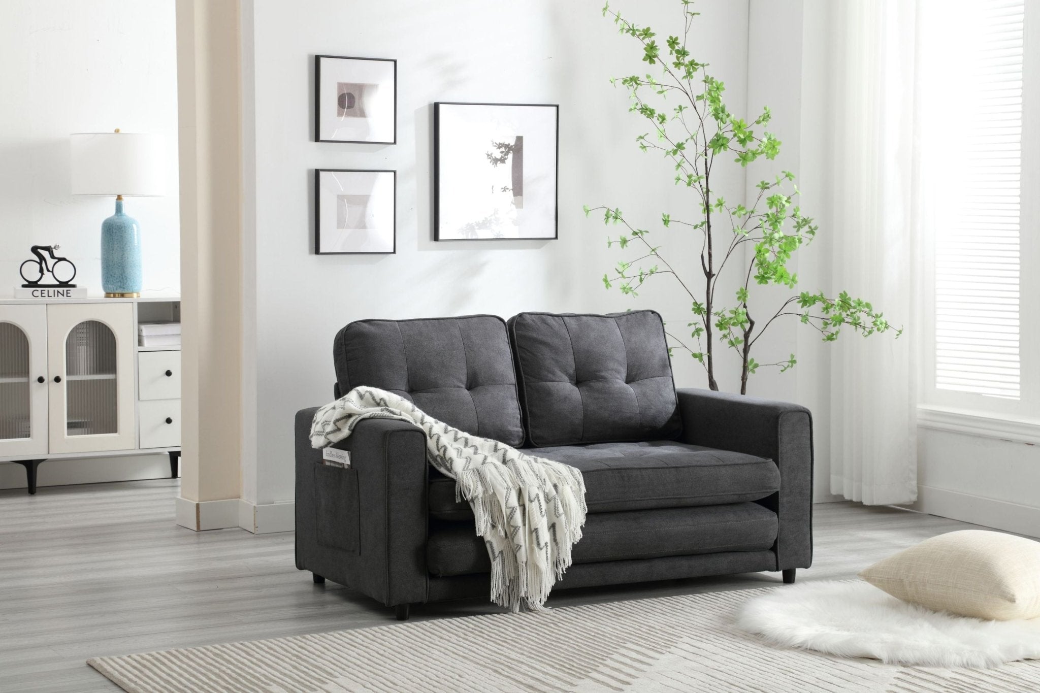 3 Fold Sofa, Convertible Futon Couch sleeper sofabed, Space saving loveseat (W1628118503) - Direct Wicker