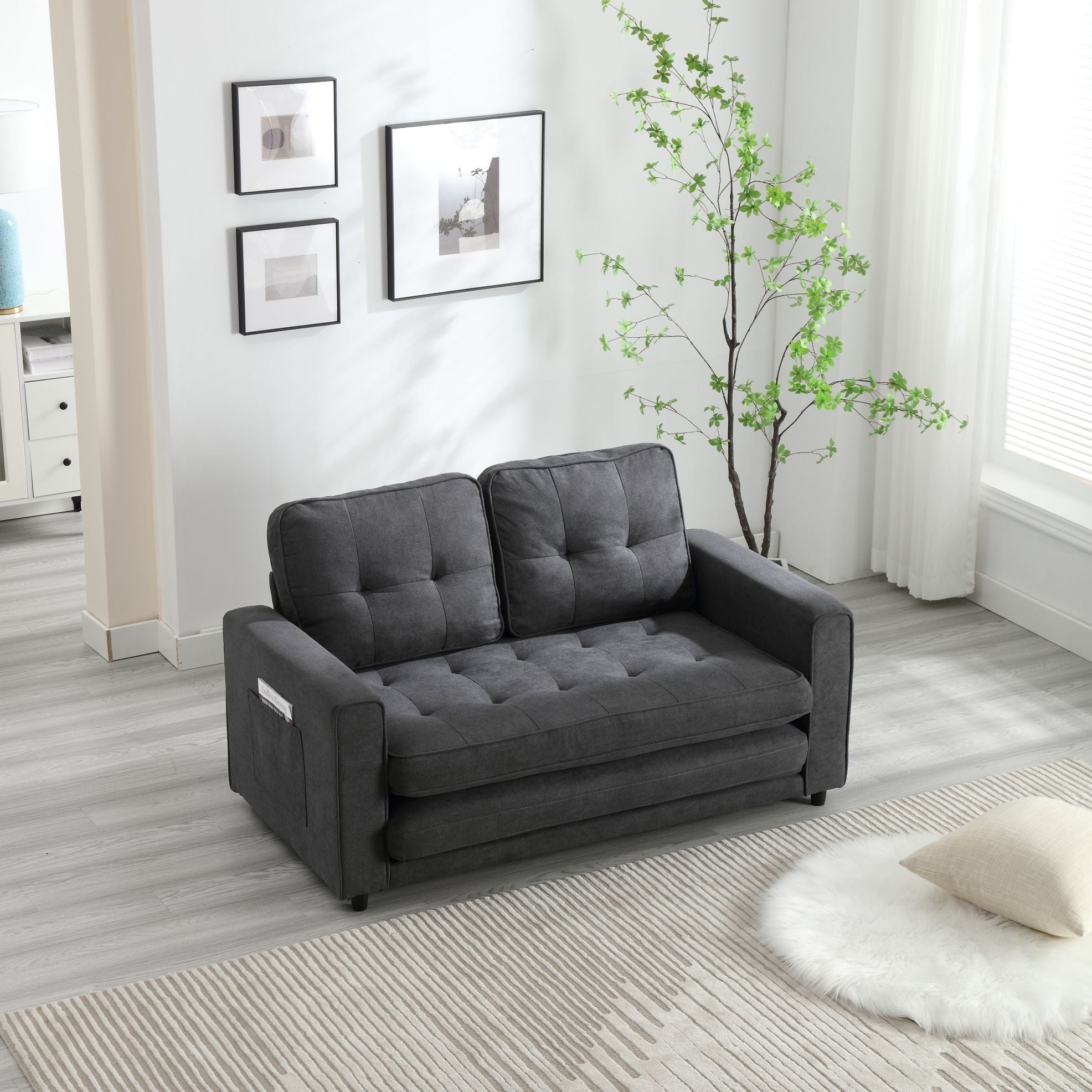 3 Fold Sofa, Convertible Futon Couch sleeper sofabed, Space saving loveseat (W1628118503) - Direct Wicker