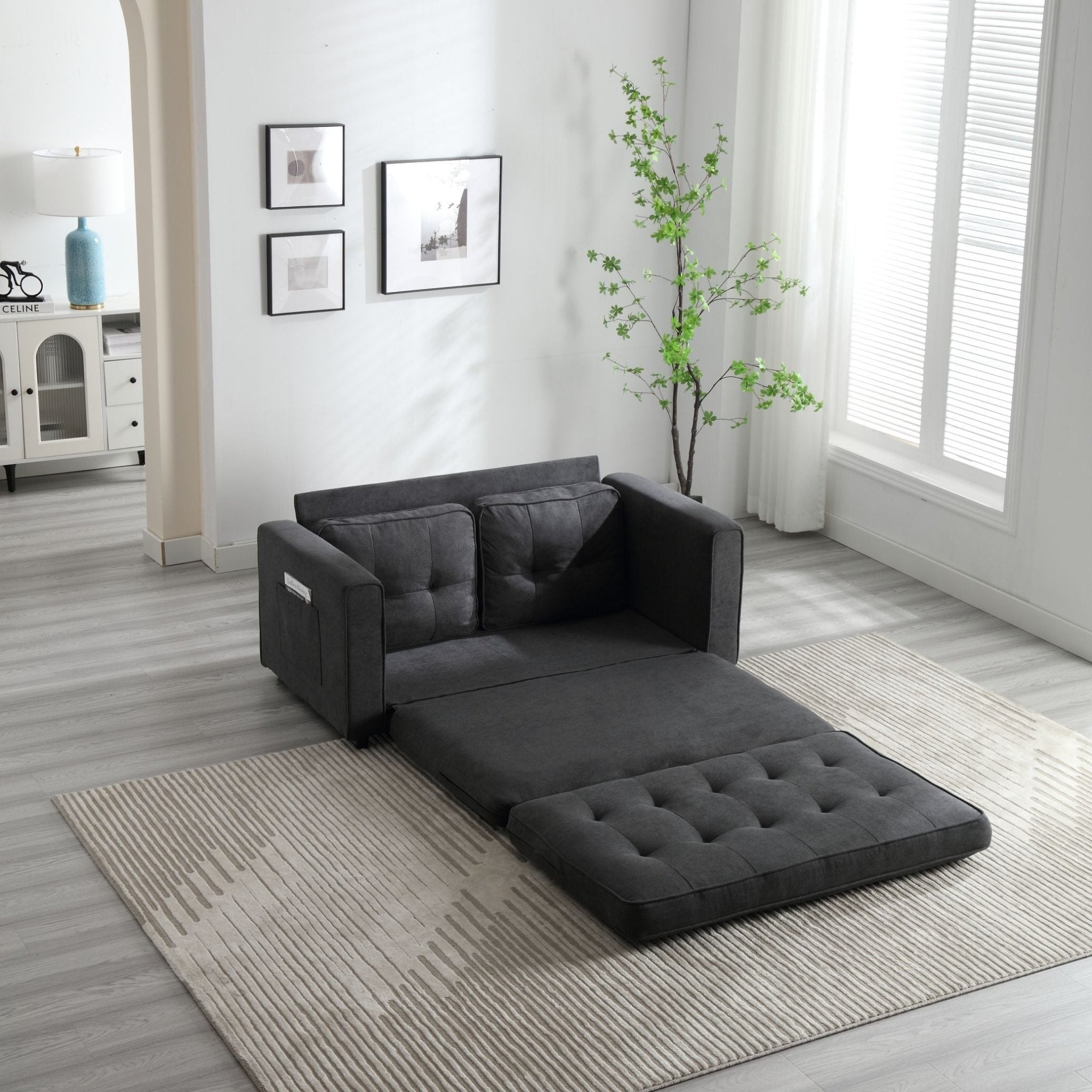 3 Fold Sofa, Convertible Futon Couch sleeper sofabed, Space saving loveseat (W1628118503) - Direct Wicker