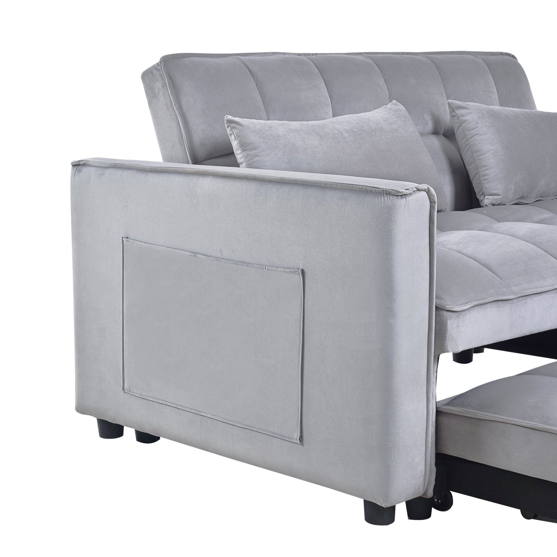 3 in 1 Convertible Sleeper Sofa Bed, Modern Pull Out Couch Bed (W2121P179225) - Direct Wicker