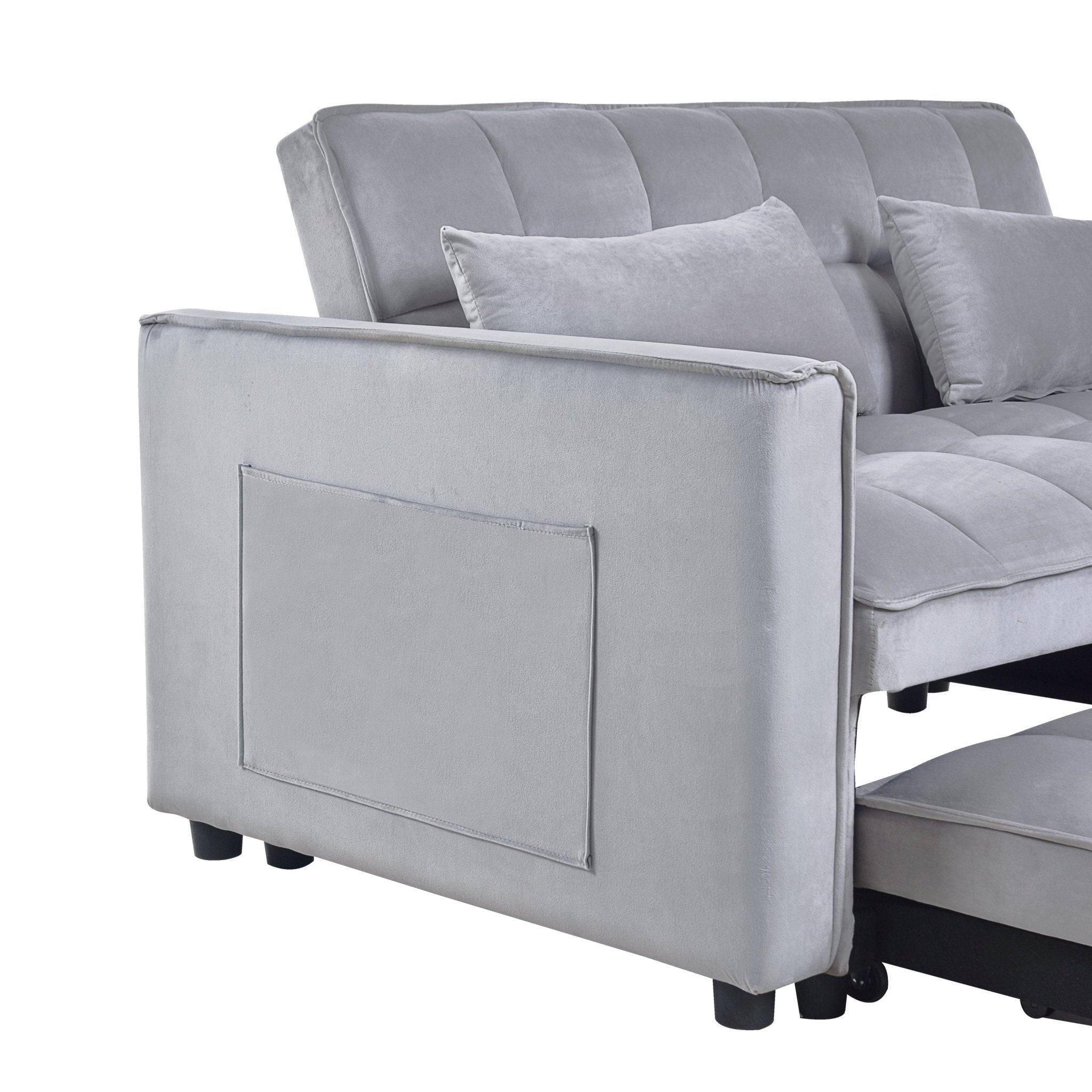 3 in 1 Convertible Sleeper Sofa Bed, Modern Pull Out Couch Bed (W2121P179225) - Direct Wicker