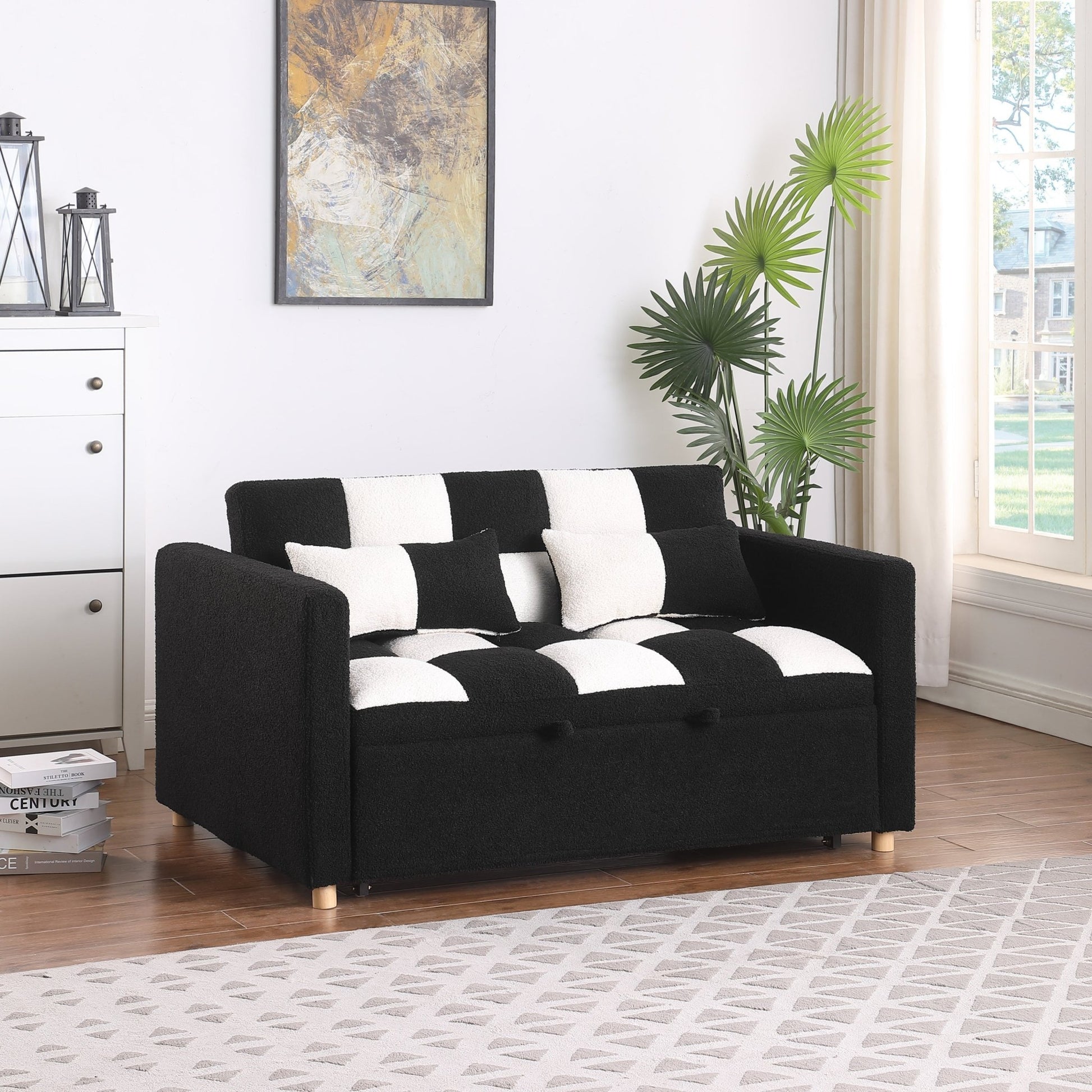 3 in 1 Sleeper Sofa Couch Bed, Small Teddy Convertible Loveseat Futon Sofa (W1420111777) - Direct Wicker