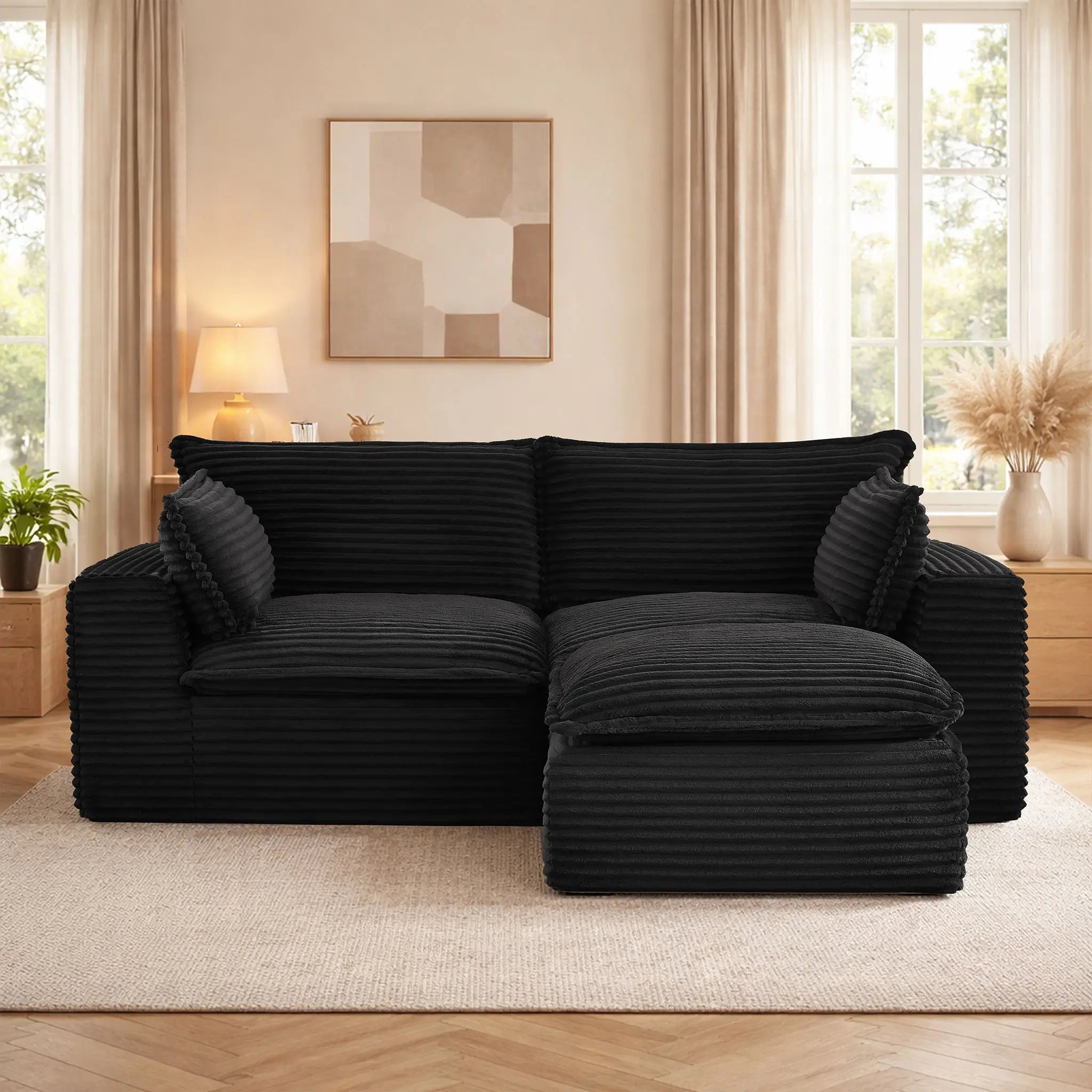 3 Pieces 2 - Seat Modular Sectional Sofa (PAS - 2637 - LS+RS+FT) - Direct Wicker