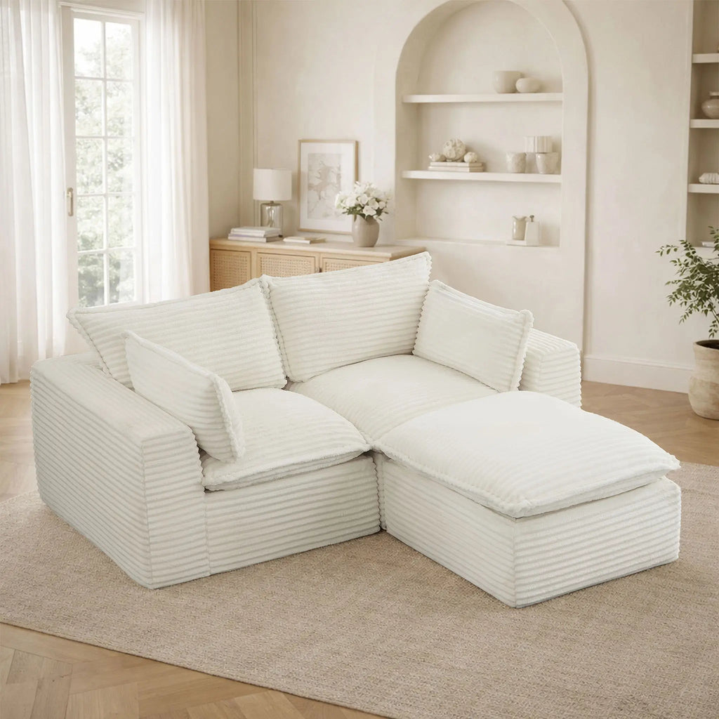 3 Pieces 2 - Seat Modular Sectional Sofa (PAS - 2637 - LS+RS+FT) - Direct Wicker
