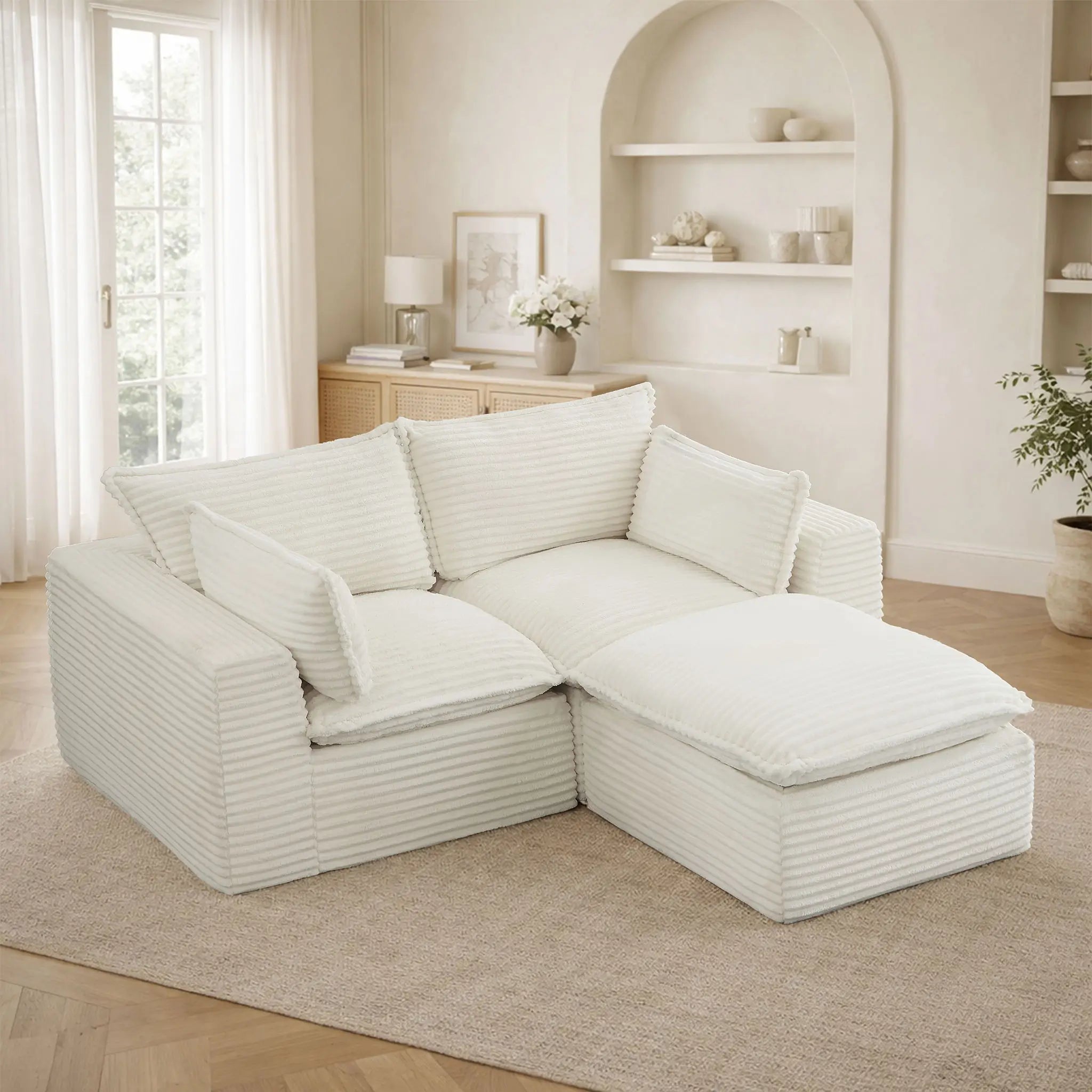 3 Pieces 2 - Seat Modular Sectional Sofa (PAS - 2637 - LS+RS+FT) - Direct Wicker