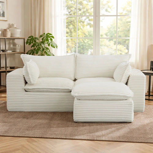 3 Pieces 2 - Seat Modular Sectional Sofa (PAS - 2637 - LS+RS+FT) - Direct Wicker