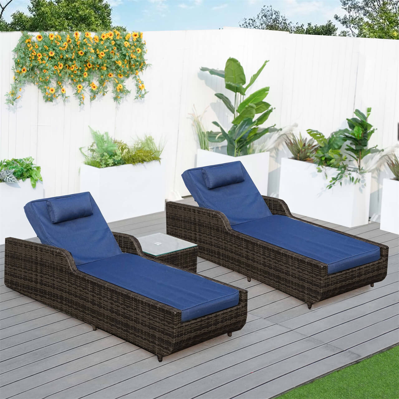 Outdoor Wicker Chaise Lounge (PAL-1127B)