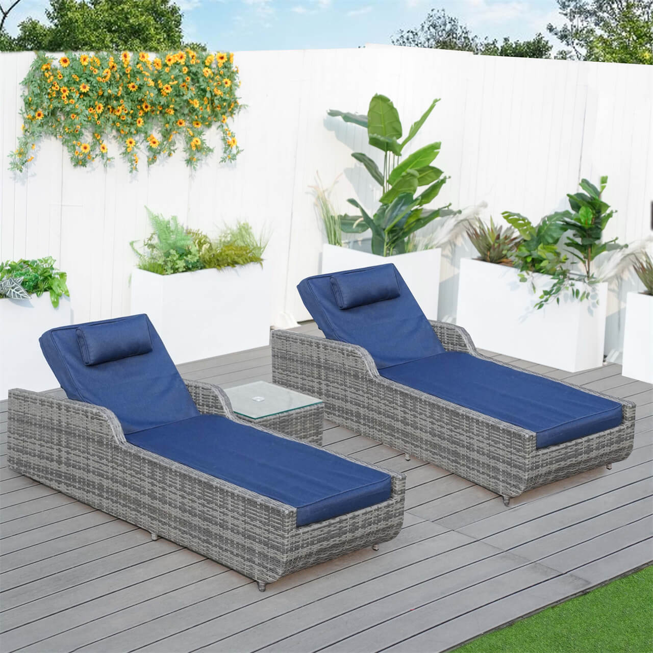 Outdoor Wicker Chaise Lounge (PAL-1127B)