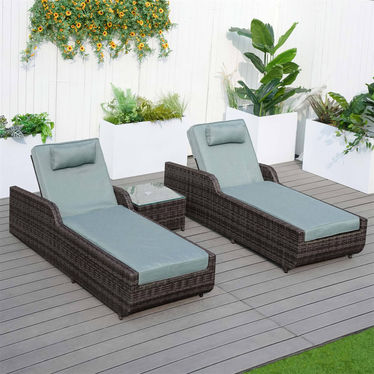 Outdoor Wicker Chaise Lounge (PAL-1127B)