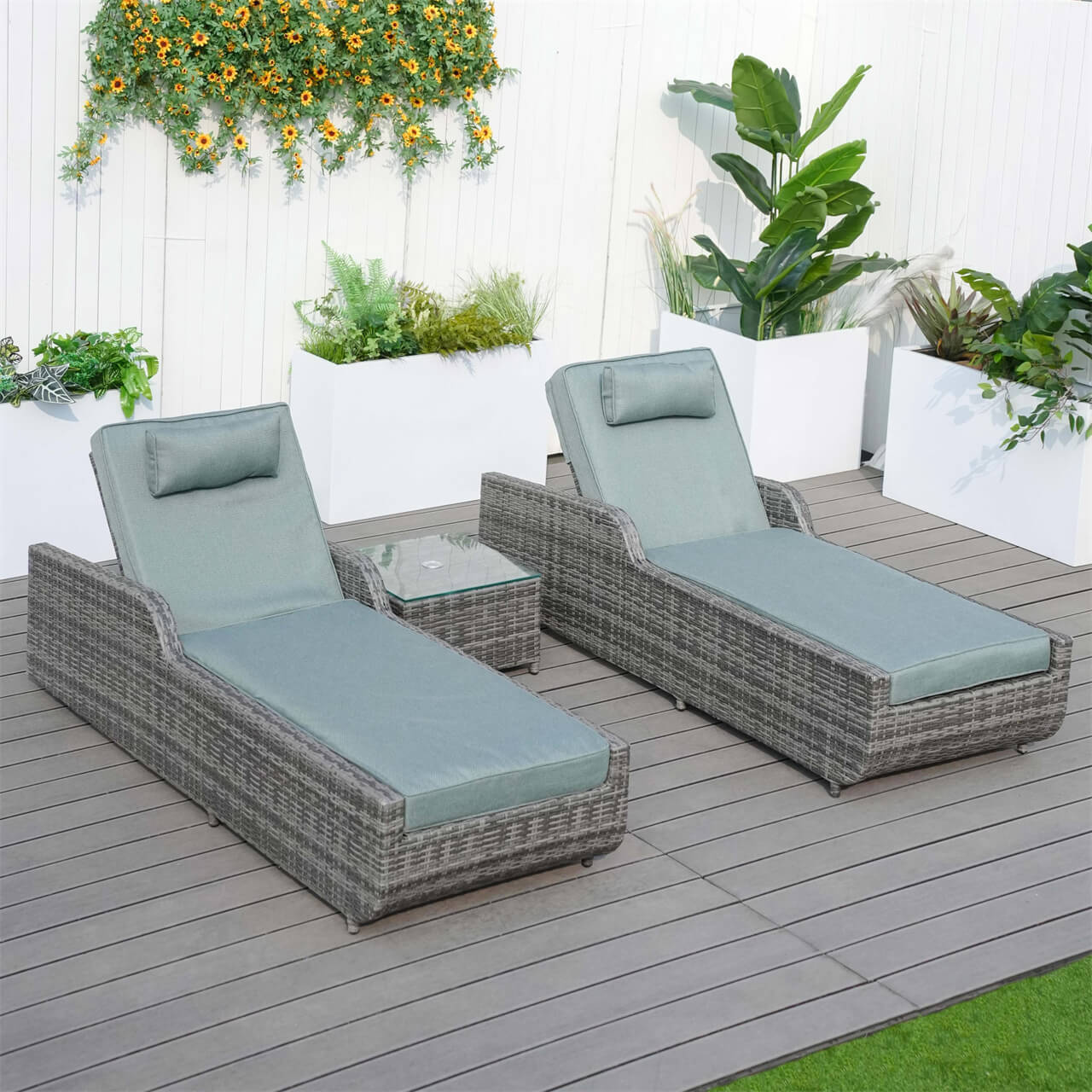 Outdoor Wicker Chaise Lounge (PAL-1127B)