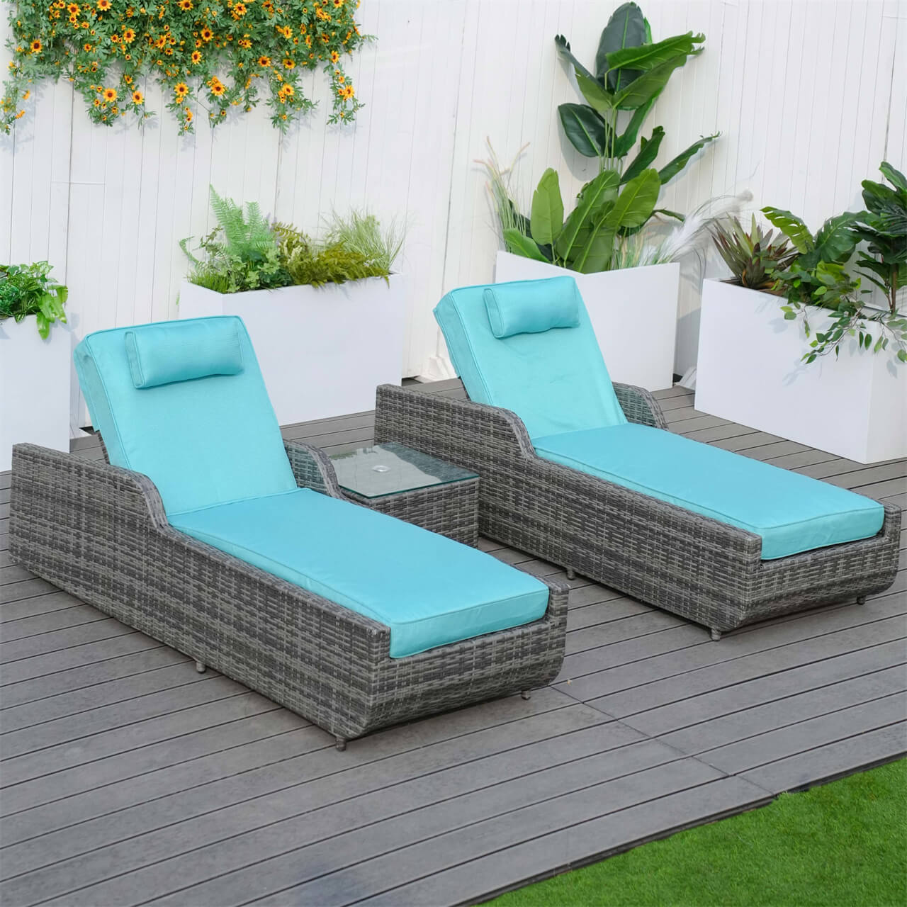 Outdoor Wicker Chaise Lounge (PAL-1127B)