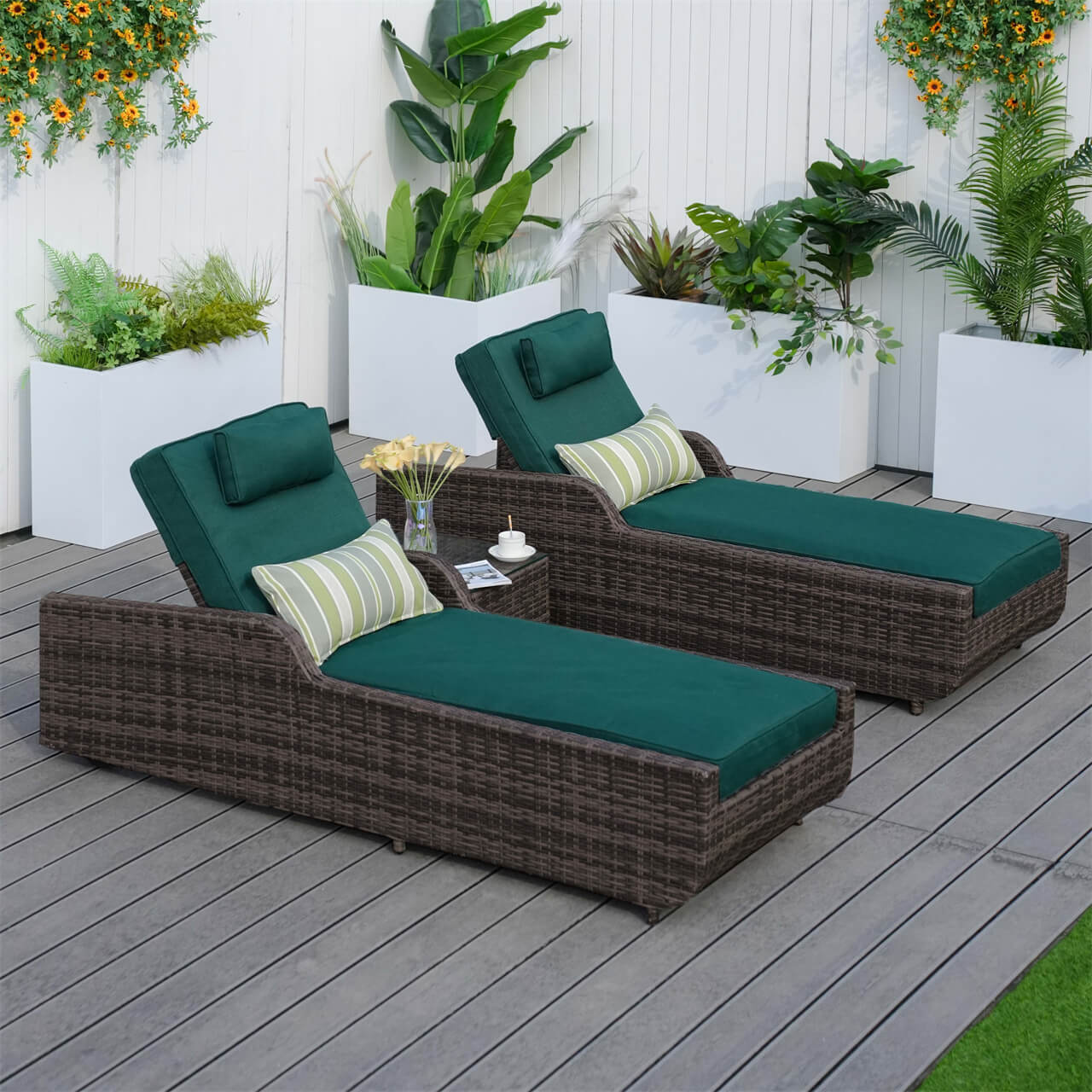 Outdoor Wicker Chaise Lounge (PAL-1127B)