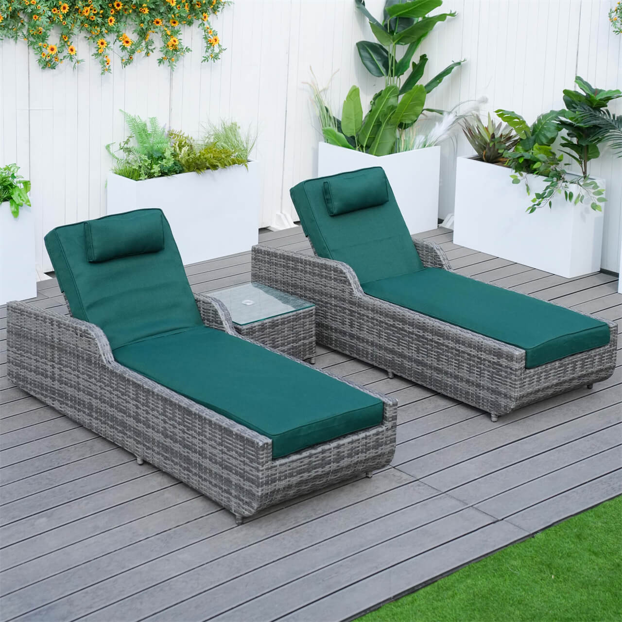 Outdoor Wicker Chaise Lounge (PAL-1127B)