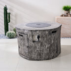 TerraFlame Round Faux Wood Fire Pit Table for Outdoor Use (PAG-2180) - Direct Wicker