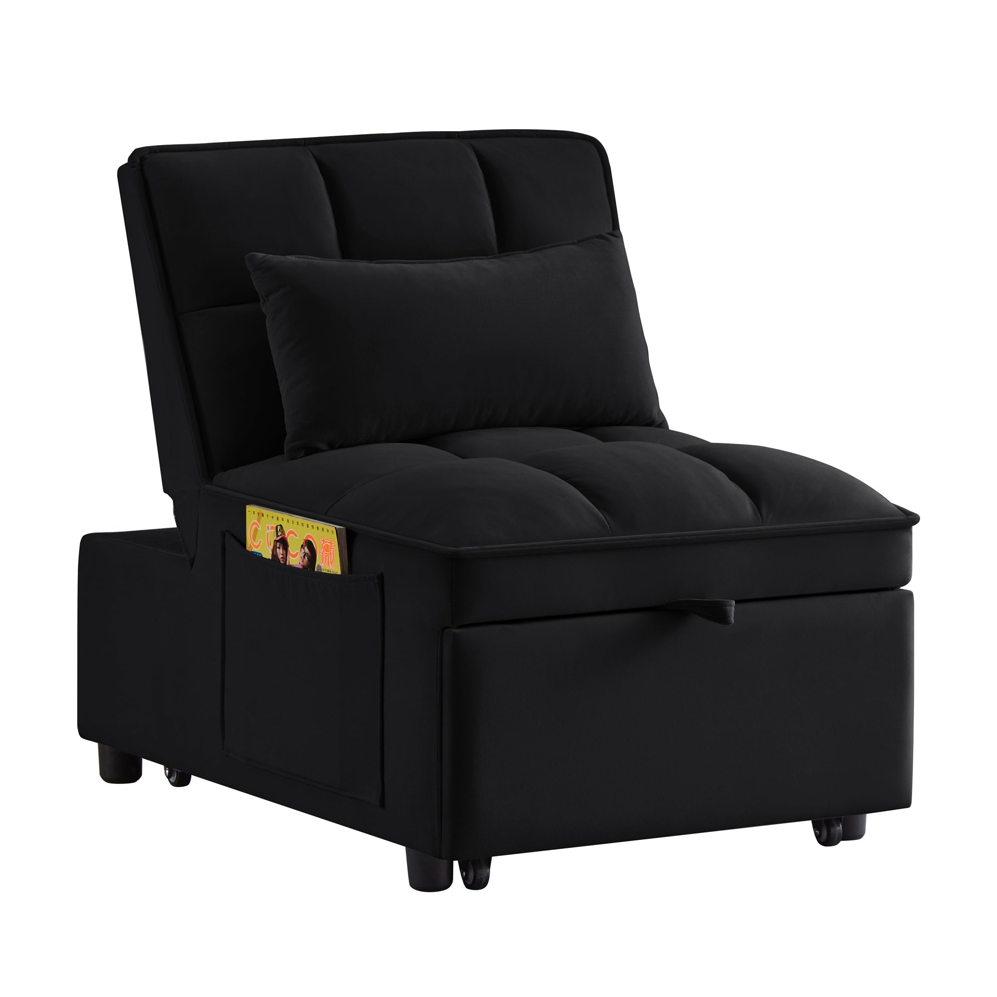 4 in1 Multi - Function Single Sofa Bed with Storage Pockets (W2186P163736) - Direct Wicker