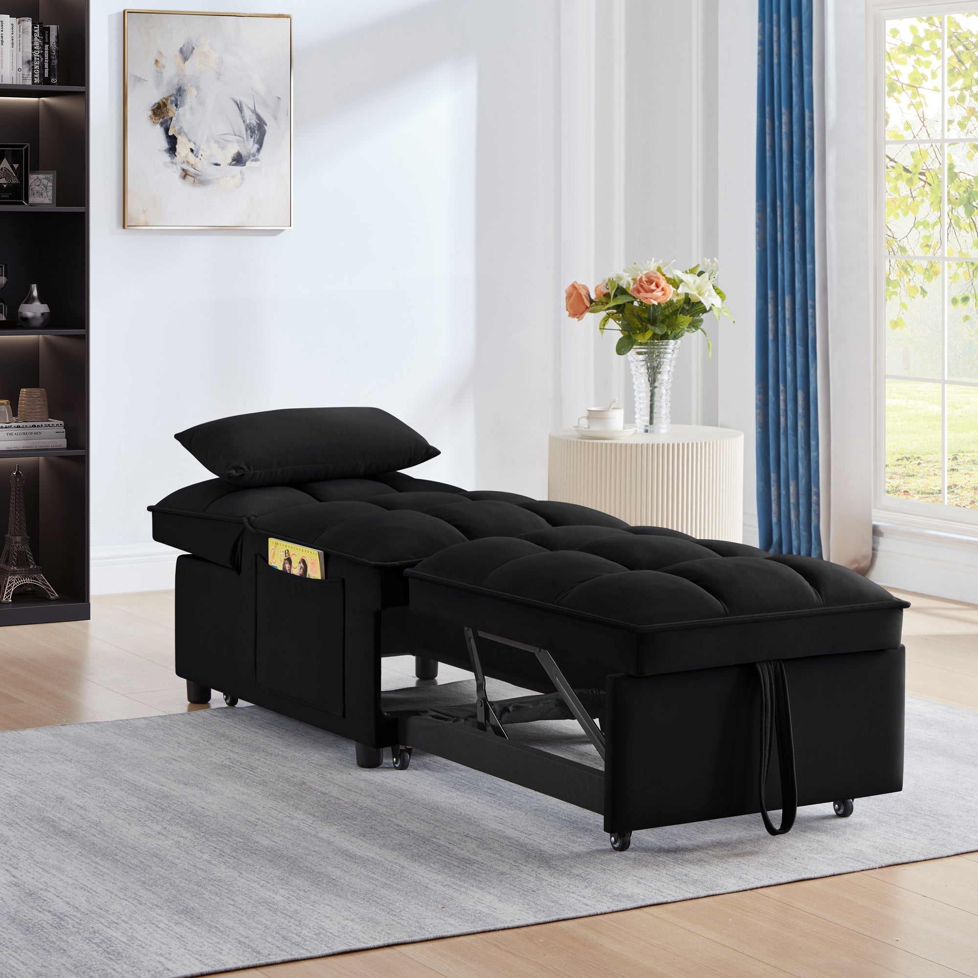 4 in1 Multi - Function Single Sofa Bed with Storage Pockets (W2186P163736) - Direct Wicker