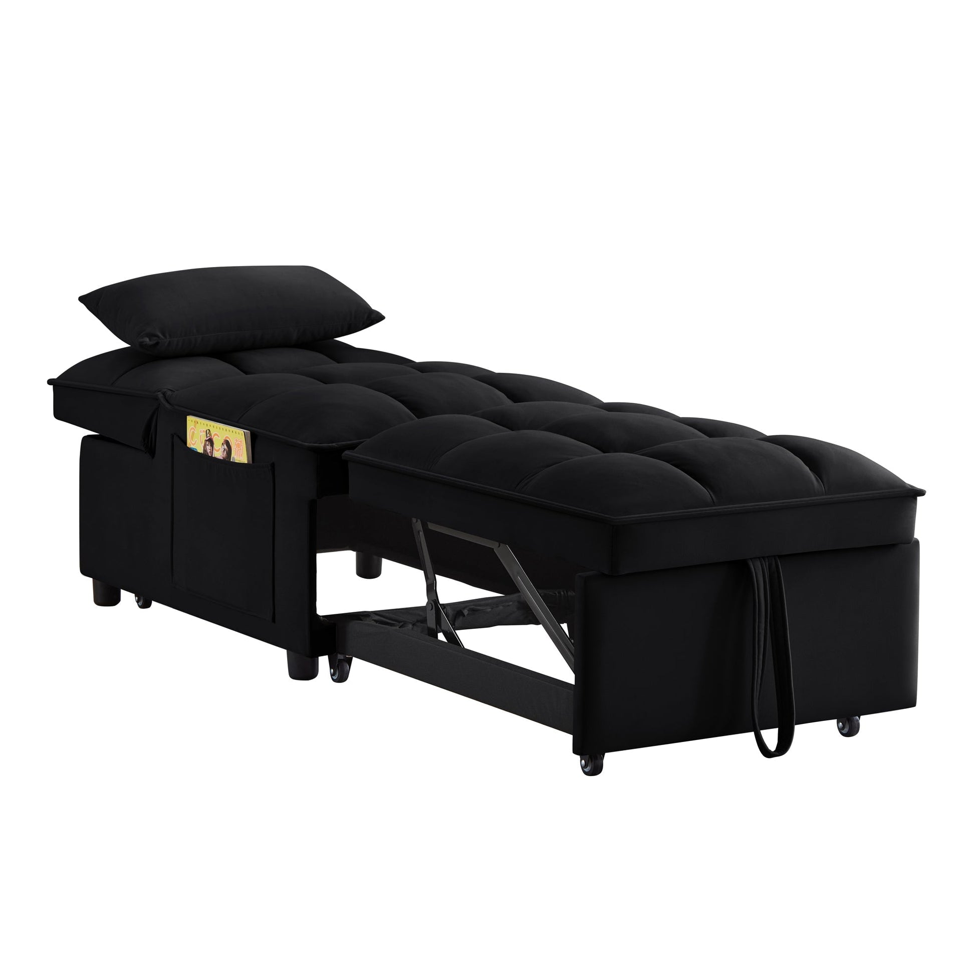 4 in1 Multi - Function Single Sofa Bed with Storage Pockets (W2186P163736) - Direct Wicker