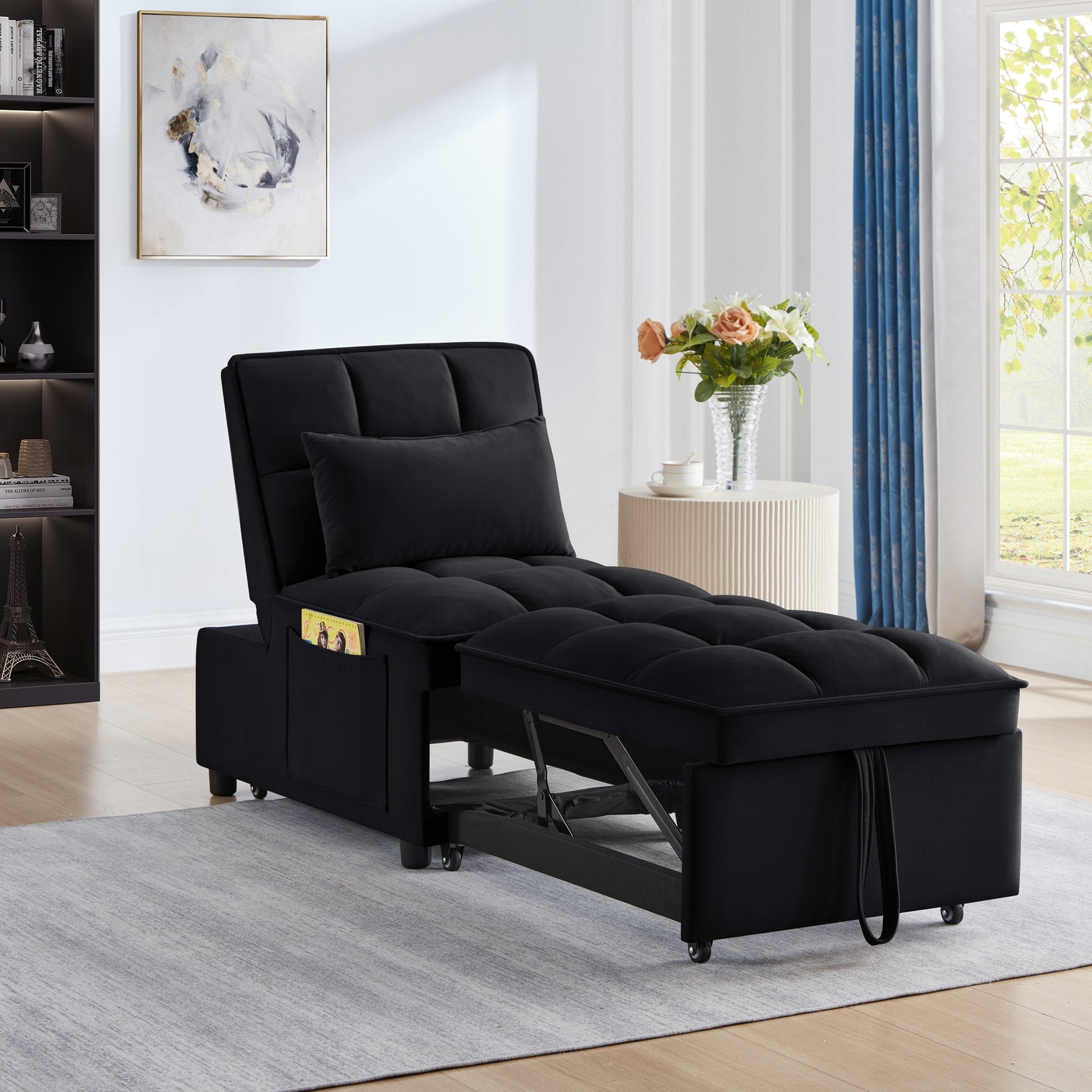 4 in1 Multi - Function Single Sofa Bed with Storage Pockets (W2186P163736) - Direct Wicker