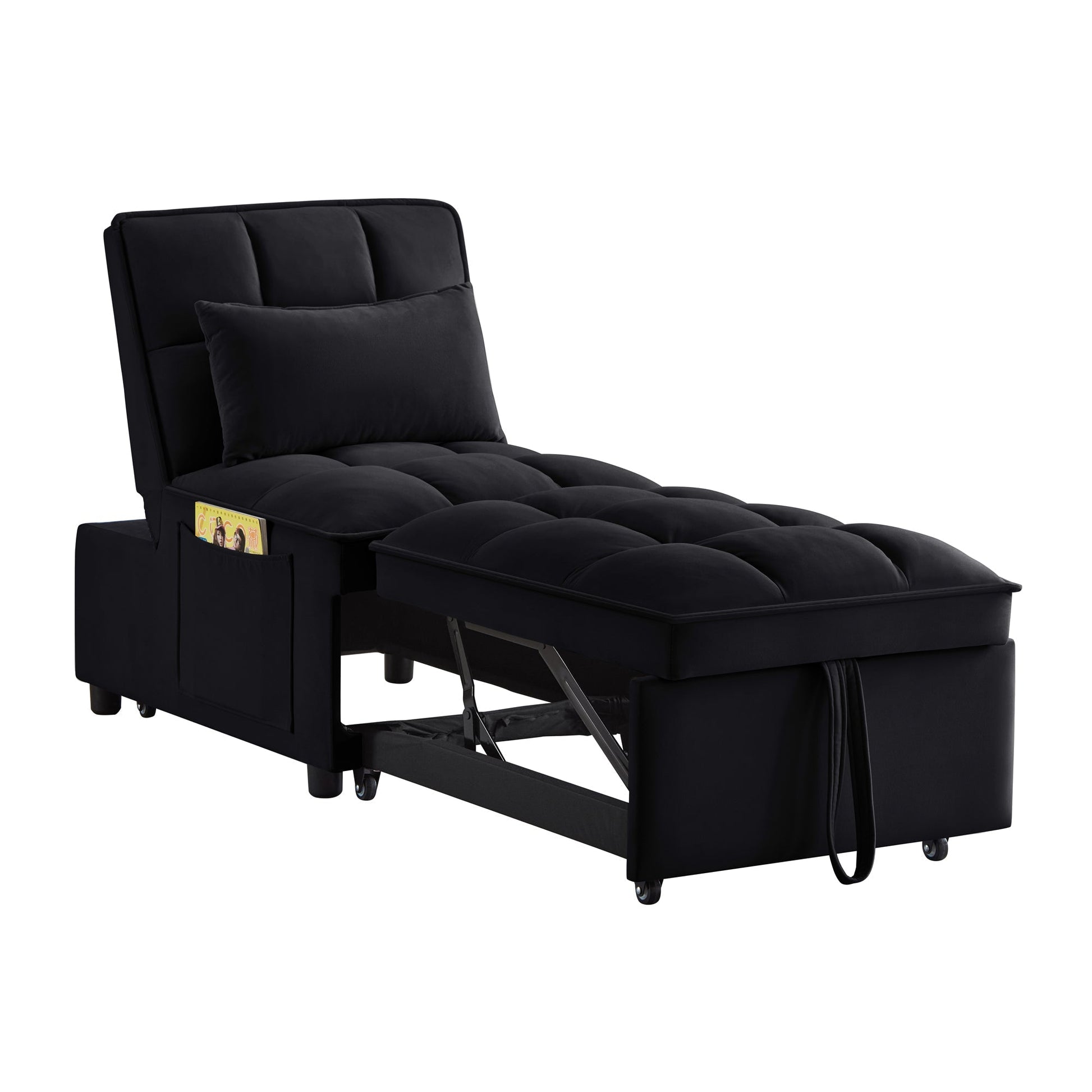 4 in1 Multi - Function Single Sofa Bed with Storage Pockets (W2186P163736) - Direct Wicker