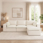 4 Pieces 3 - Seat Modular Sectional Sofa (PAS - 2637 - LS+MS+RS+FT) - Direct Wicker