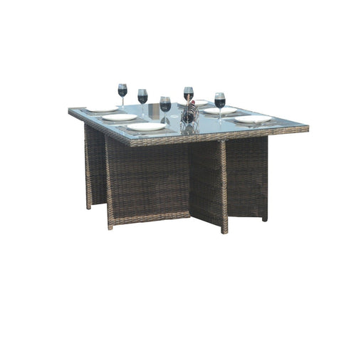 4 - Seat Cube Outdoor Dining Table (PAD - 3233B - Table) - Direct Wicker