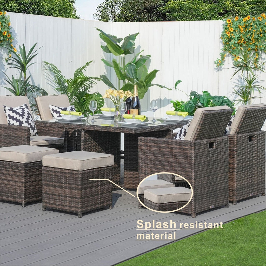 4 - Seat Cube Outdoor Dining Table (PAD - 3233B - Table) - Direct Wicker